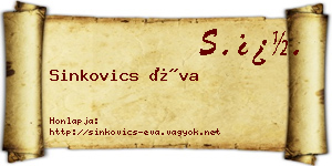 Sinkovics Éva névjegykártya