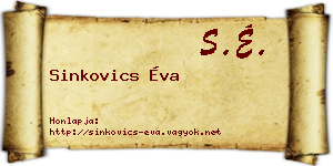 Sinkovics Éva névjegykártya